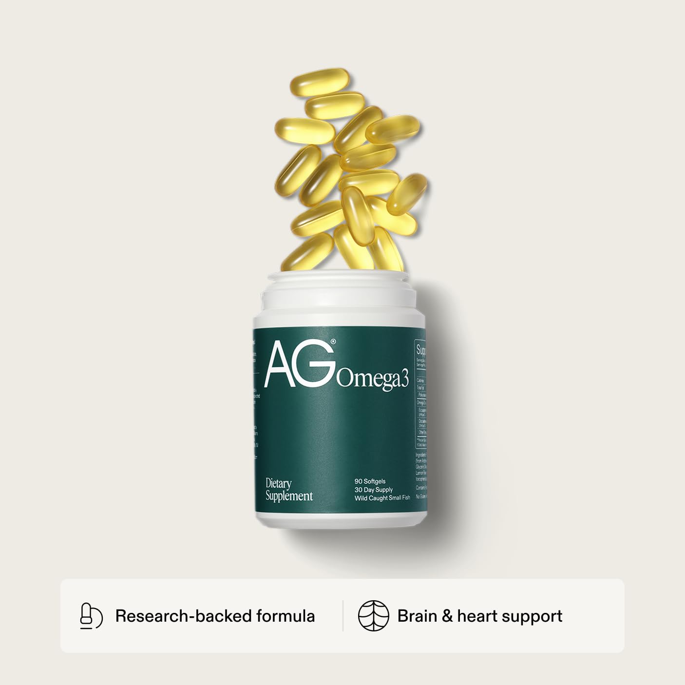 AG1 Omega 3 Fish Oil Softgels – 2000mg EPA & DHA from Wild-Caught Fish, Supports Heart, Brain & Joint Health | 90 Capsules | Athletic Greens Supplement - TrustMedUSA