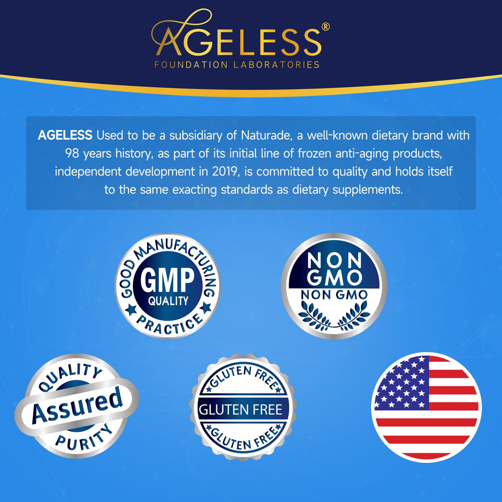 Ageless Brain Supplements for Memory and Focus 1000 MG | Cognitive Improvement | Formulated with Clinically Studied Ingredients | Support Mental Clarity & Neuro Health | Vitamin B6, B12, 60 Capsules - TrustMedUSA