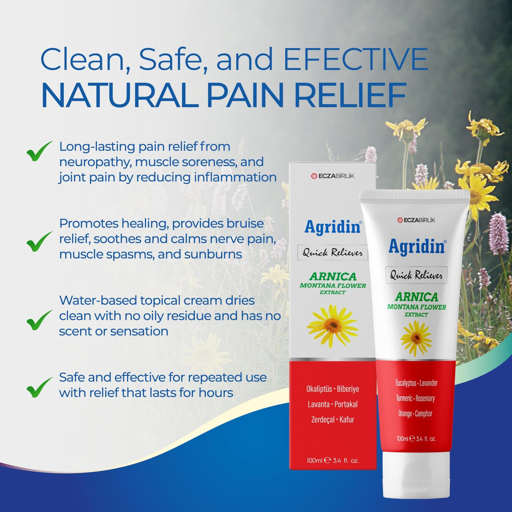 Agridin Arnica Pain Relief Cream for Joint & Muscle – Extra Strength Fast-Acting Formula – Targets Back, Knee, Neck, Hand, Foot Aches – Natural Massage Cream for Inflammation & Bruises - TrustMedUSA