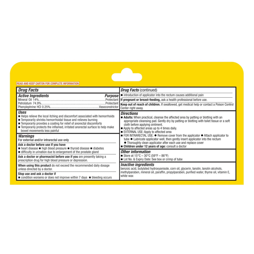 A+Health Hemorrhoid Treatment, Hemorrhoidal Ointment Relieves Symptoms of Burning, Itching, Discomfort, 2 Ounce Tube with Applicator, Reduces Irritation and Pain Relief - TrustMedUSA