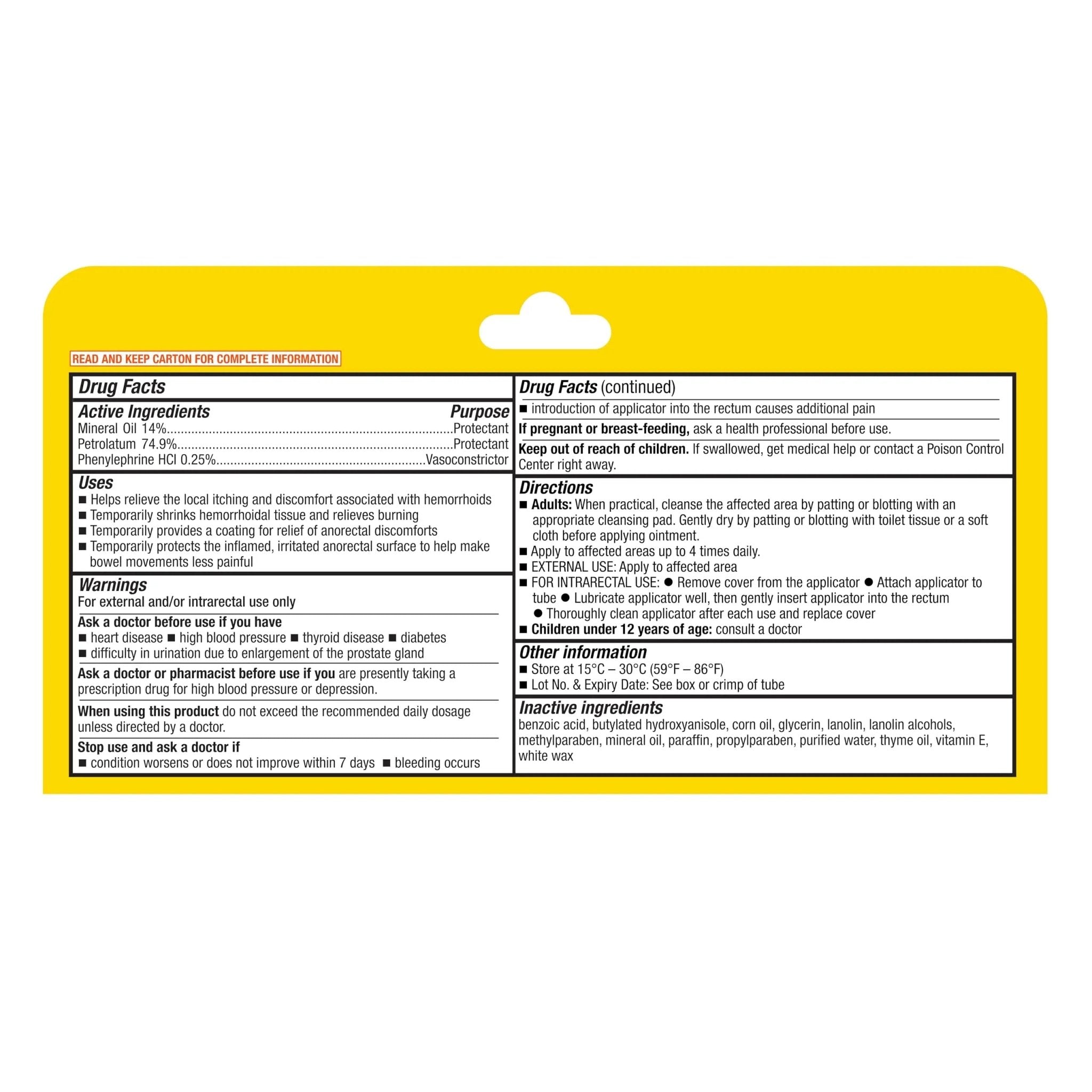 A+Health Hemorrhoid Treatment, Hemorrhoidal Ointment Relieves Symptoms of Burning, Itching, Discomfort, 2 Ounce Tube with Applicator, Reduces Irritation and Pain Relief - TrustMedUSA