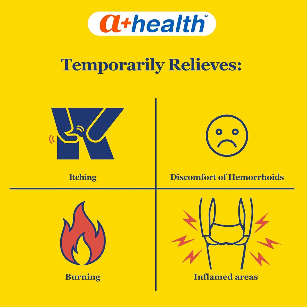 A+Health Hemorrhoid Treatment, Hemorrhoidal Ointment Relieves Symptoms of Burning, Itching, Discomfort, 2 Ounce Tube with Applicator, Reduces Irritation and Pain Relief - TrustMedUSA