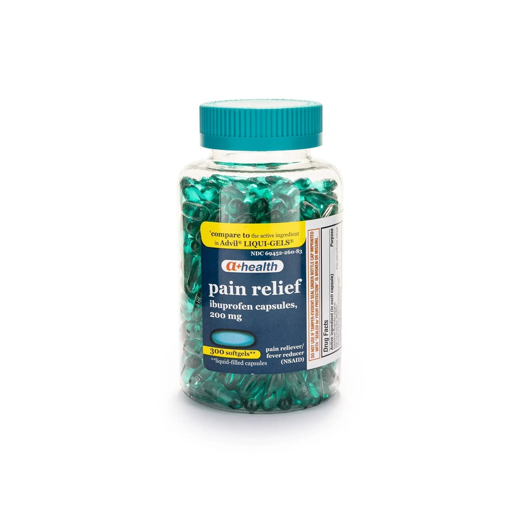A+Health Ibuprofen 200 Mg Softgels, Pain Reliever/Fever Reducer (NSAID), 300 Count - TrustMedUSA