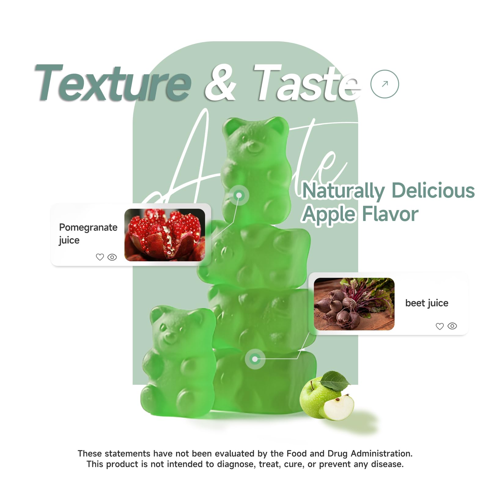Ahete Keto Apple Cider Vinegar Gummies with Vitamin B6, B12, Folate & Beet Root, Keto ACV Gummies Supports Daily Wellness & Metabolism, Natural Apple Flavor, 60 Gummies (30 Day Supply) - TrustMedUSA