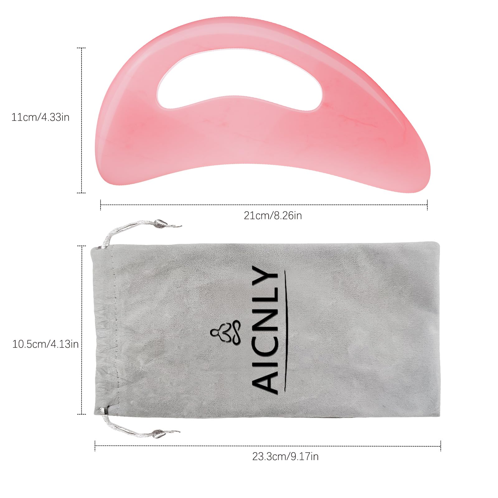 AICNLY Large Gua Sha Massage Tool, Lymphatic Drainage Massager, Muscle Scraping Massage Tools, Body Sculpting Anti Cellulite Tools for Man and Women (Pink) - Maple Wellness Supplements