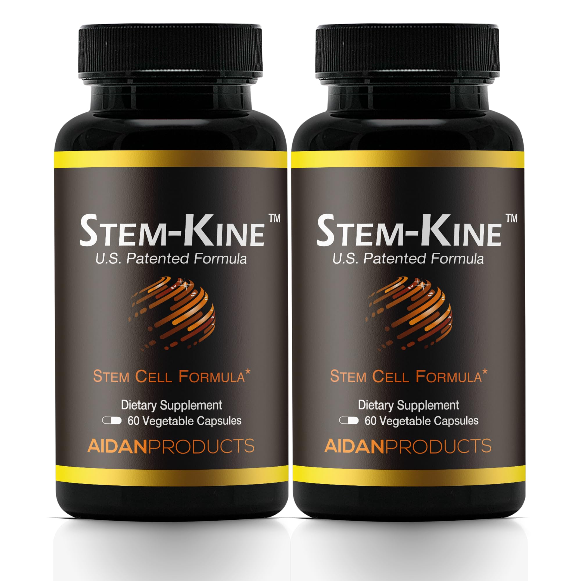 Aidan Products Stem-Kine Stem Cell Supplements, Clinically Proven to Increase Circulating Stem Cells, Pack of 2, Promoting Healing and Anti-Aging, 2 Pack of 60 Capsules Each - TrustMedUSA