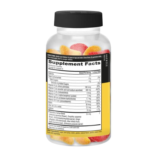 Airborne 400mg Vitamin C Gummies for Adults & Children, Immune Essentials Daily Immune Support Supplement with Vitamins C & E - Orchard Fruit Flavor, 132 Gummies (Pack of 2) - TrustMedUSA