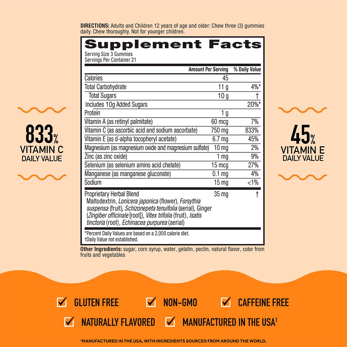 Airborne 750mg Vitamin C Immune Support Supplement Gummies for Adults, Assorted Fruit Flavor, Gluten Free Crafted Blend with Powerful Antioxidants Vitamins A C & E, 42 Gummies (2 Pack) - TrustMedUSA