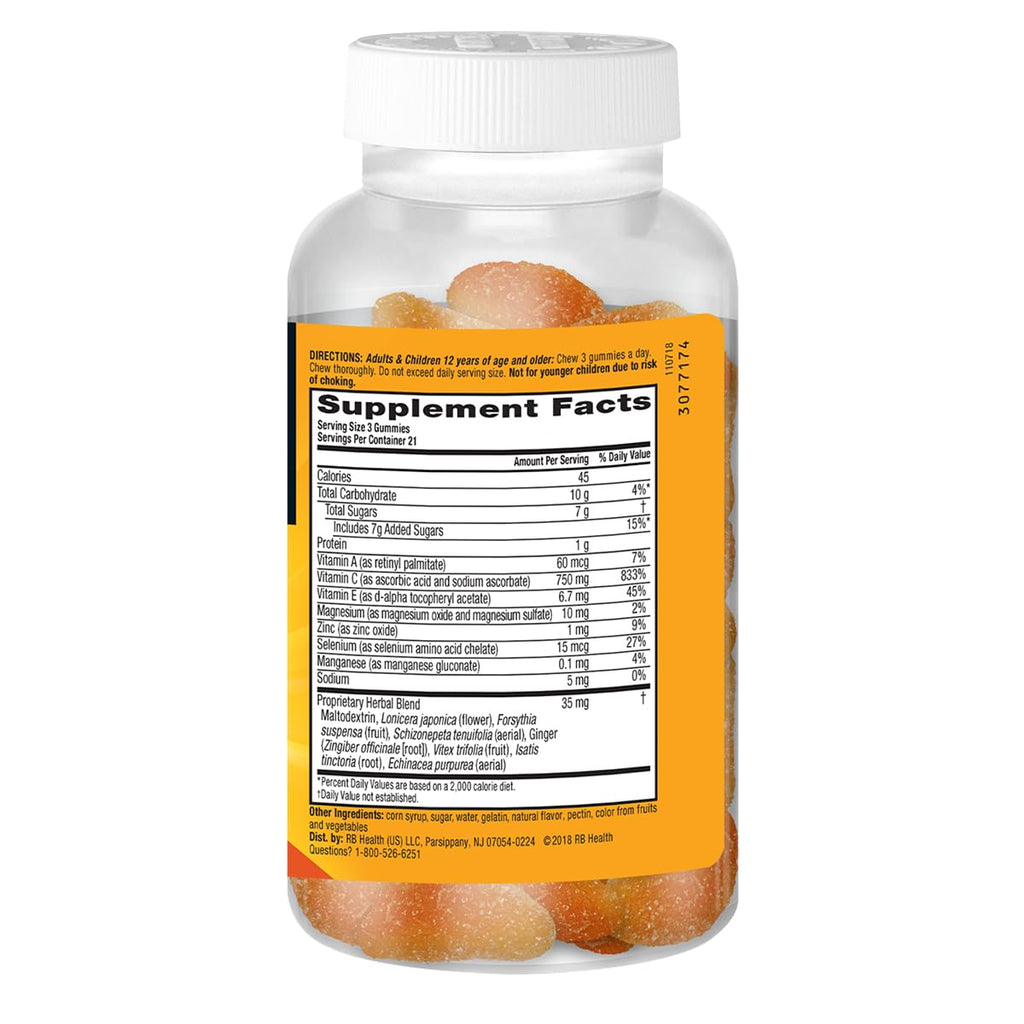 Airborne 750mg Vitamin C Immune Support Supplement Gummies for Adults, Zesty Orange Flavor, Gluten Free Crafted Blend with Powerful Antioxidants Vitamins A C & E, 63 Gummies (3 Pack) - TrustMedUSA
