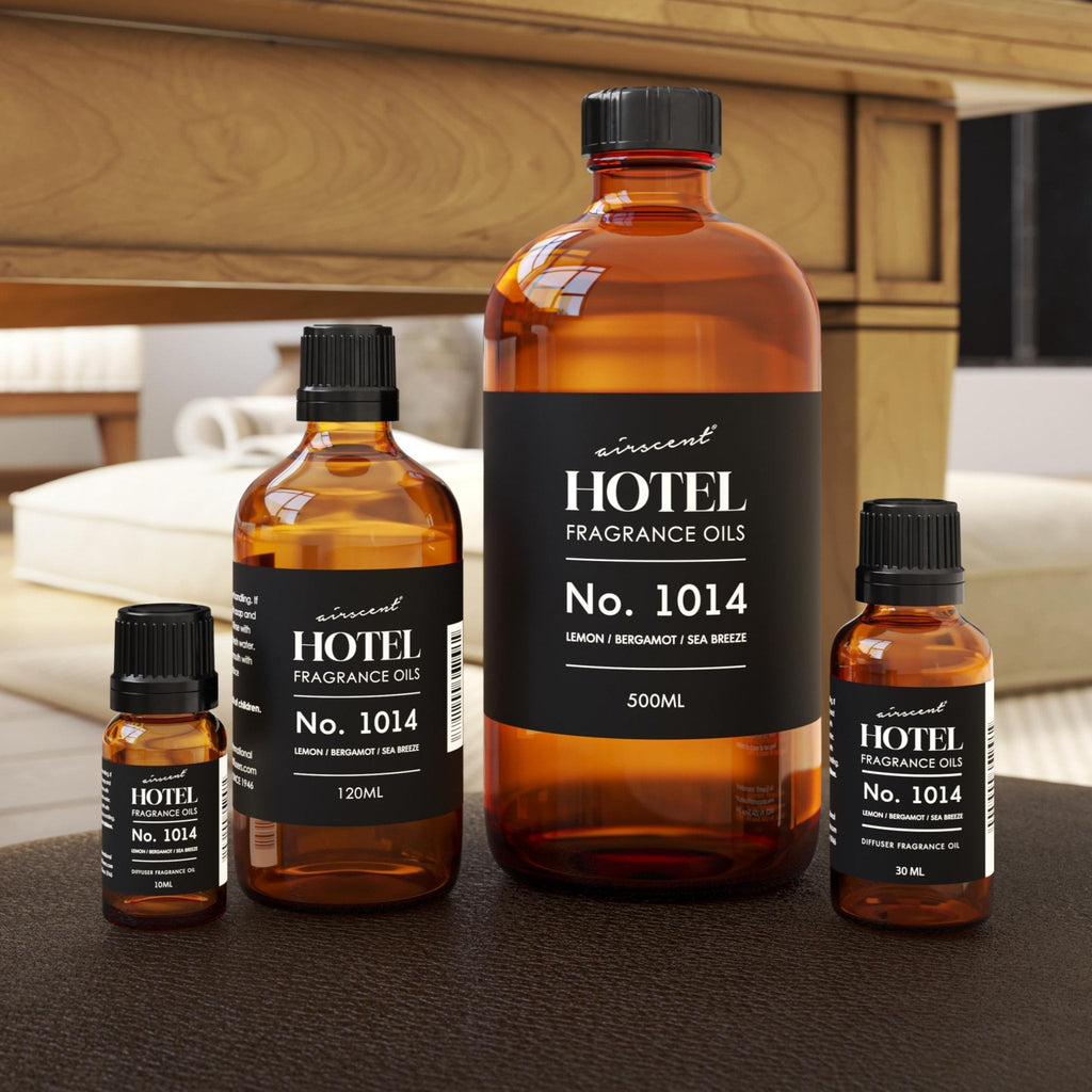 AirScent Hotel Diffuser Oil No. 1014 - The Iconic 5-Star Hotel Coastal Blend - Lemon Bergamot Sea Breeze - Fragrance Oil for Ultrasonic and Waterless Diffusers and Crafting - 500 mL - Maple Wellness Supplements