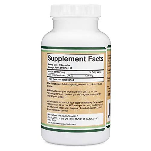 AKG Supplement (Alpha Ketoglutaric Acid) 1,000mg Per Serving (180 Capsules) Different - TrustMedUSA