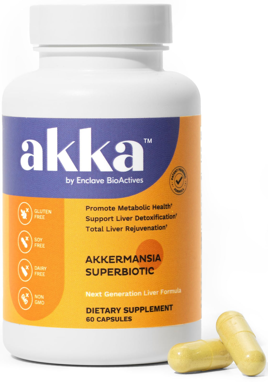 AKKA Premium Liver Cleanse Detox & Repair Superbiotic - Supports Liver Health & Function, Boosts Energy, Digestion & Metabolism with Bioavailable Pasteurized Akkermansia, Non-GMO, Gluten-Free, 60 Caps - TrustMedUSA