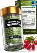 Akkermansia Muciniphila Probiotics 320 Billion CFU| Probiotic and Prebiotic | Akkermansia Probiotics for gut health | Inulin Prebiotic Fiber Capsules Astaxanthin & Berberine & Chromium | 120 capsules - TrustMedUSA
