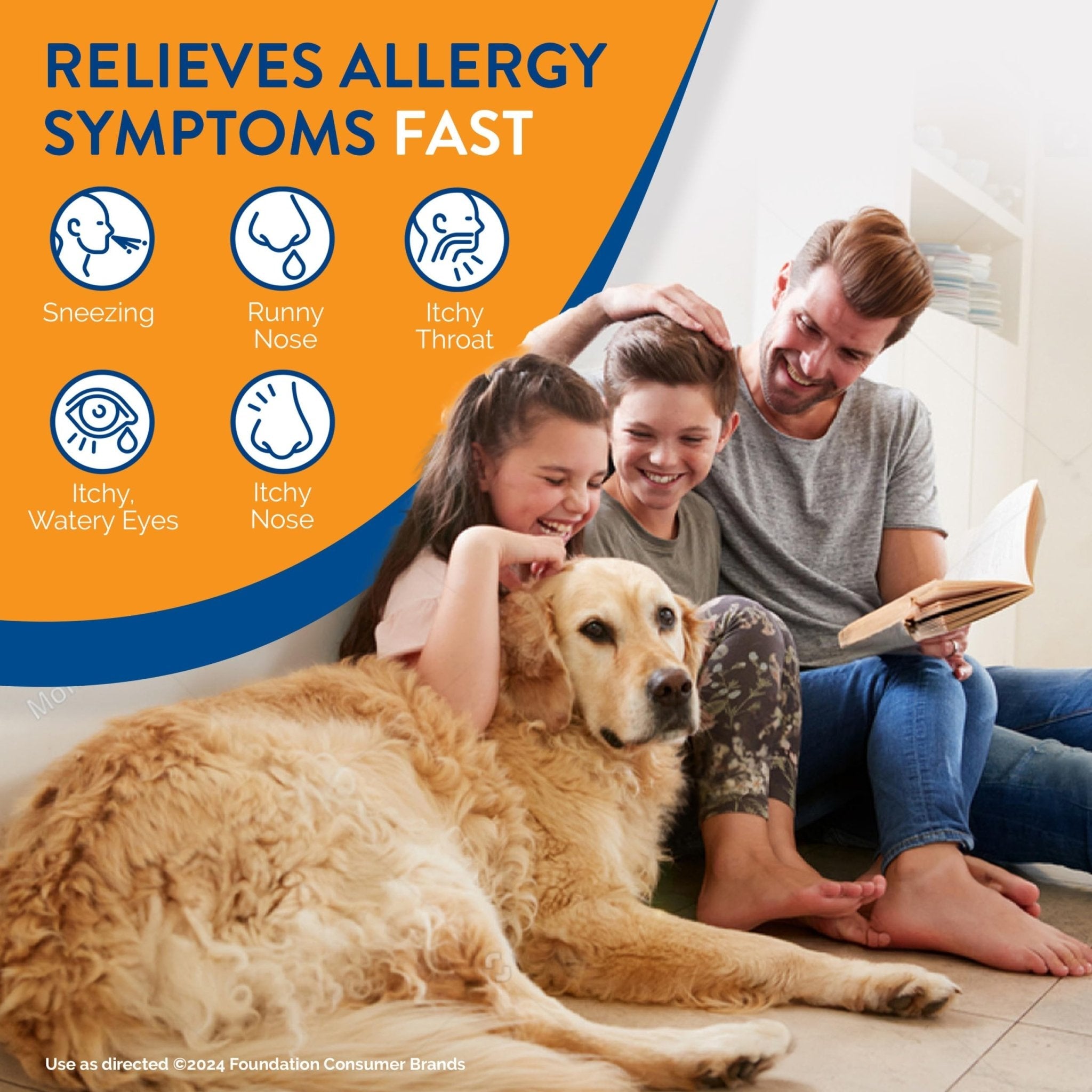 Alavert 24 Hour Allergy Relief Tablets, Non-Drowsy Antihistamine, Orally Disintegrating Allergy Tablets, Loratadine 10 mg, Citrus Burst Flavor, 18 Count - Maple Wellness Supplements