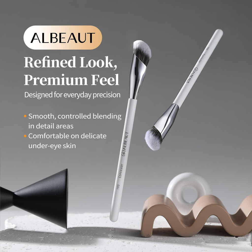 Albeaut Concealer Brush, Angled Under Eye Makeup Small Foundation Precision Face Blending Brush (193 concealer brush) - TrustMedUSA