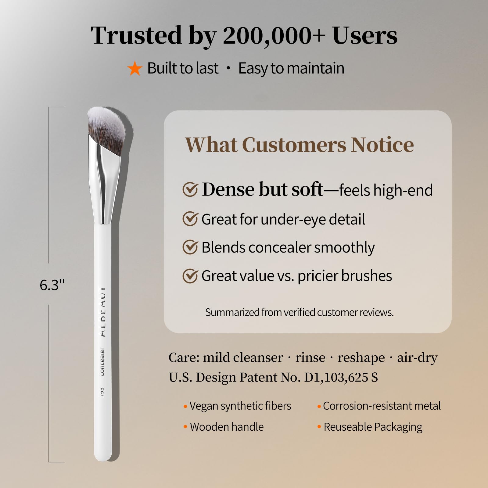 Albeaut Concealer Brush, Angled Under Eye Makeup Small Foundation Precision Face Blending Brush (193 concealer brush) - TrustMedUSA