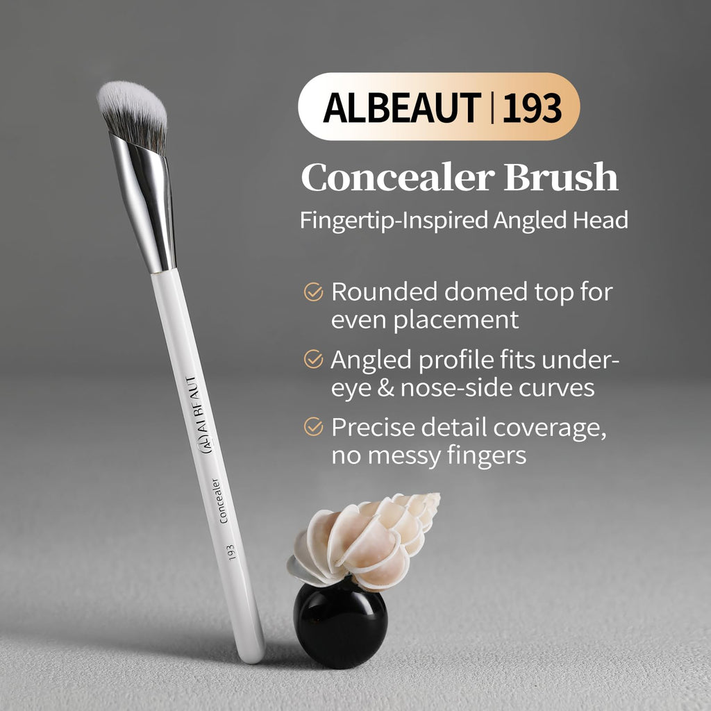 Albeaut Concealer Brush, Angled Under Eye Makeup Small Foundation Precision Face Blending Brush (193 concealer brush) - TrustMedUSA