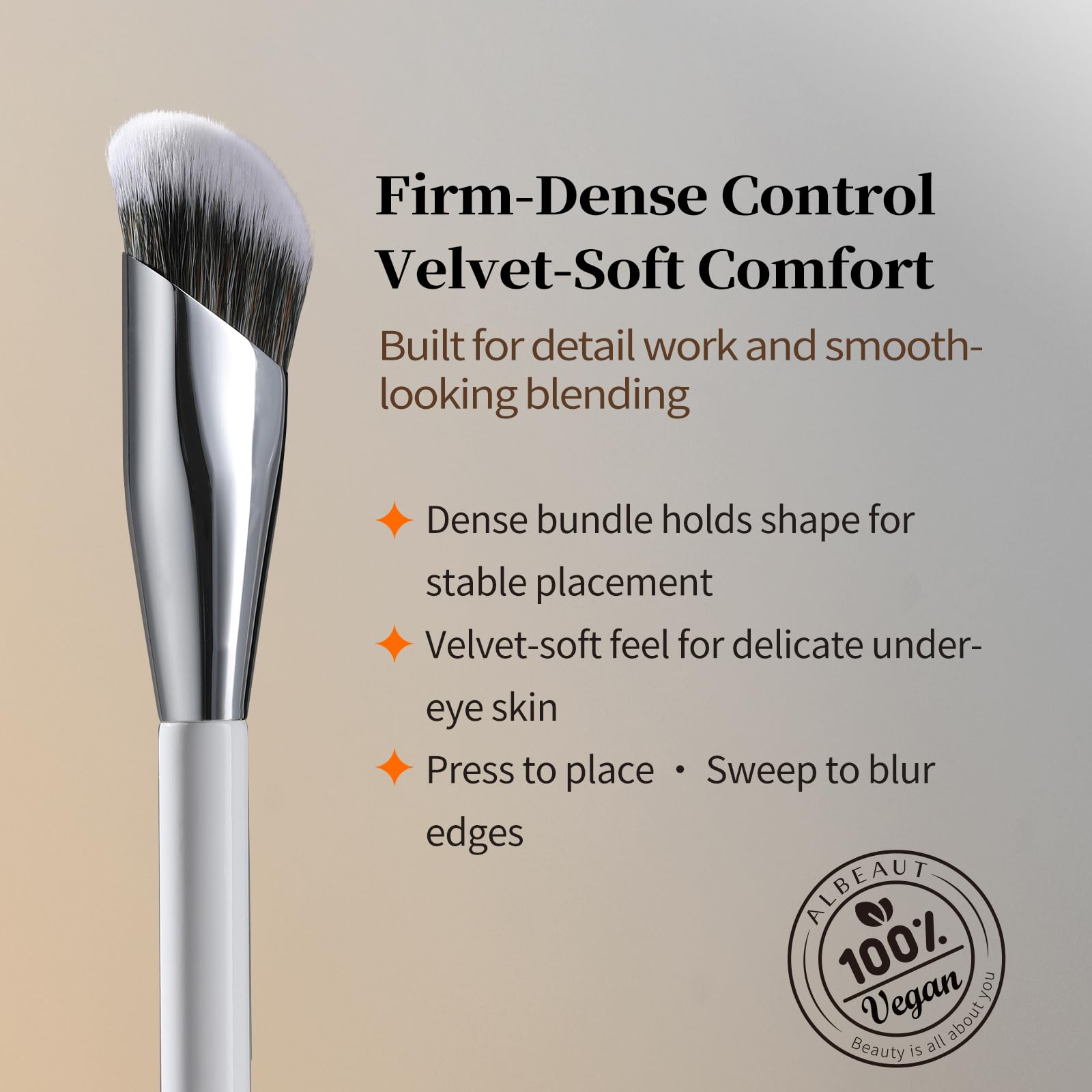 Albeaut Concealer Brush, Angled Under Eye Makeup Small Foundation Precision Face Blending Brush (193 concealer brush) - TrustMedUSA