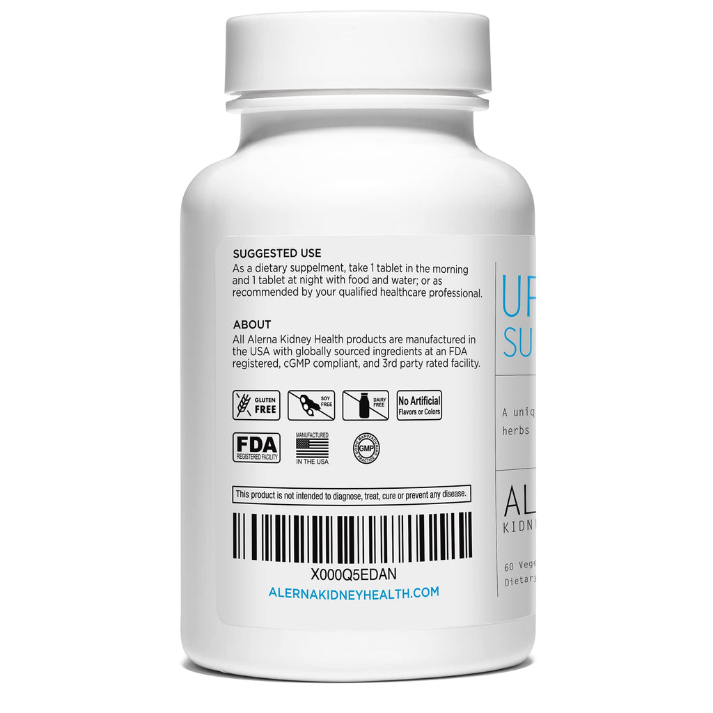 Alerna Kidney Health Uric Acid Support Supplement – Tart Cherry, Celery Seed, Turmeric, Quercetin – 60 Vegetarian Tablets (Pack of 3) - TrustMedUSA