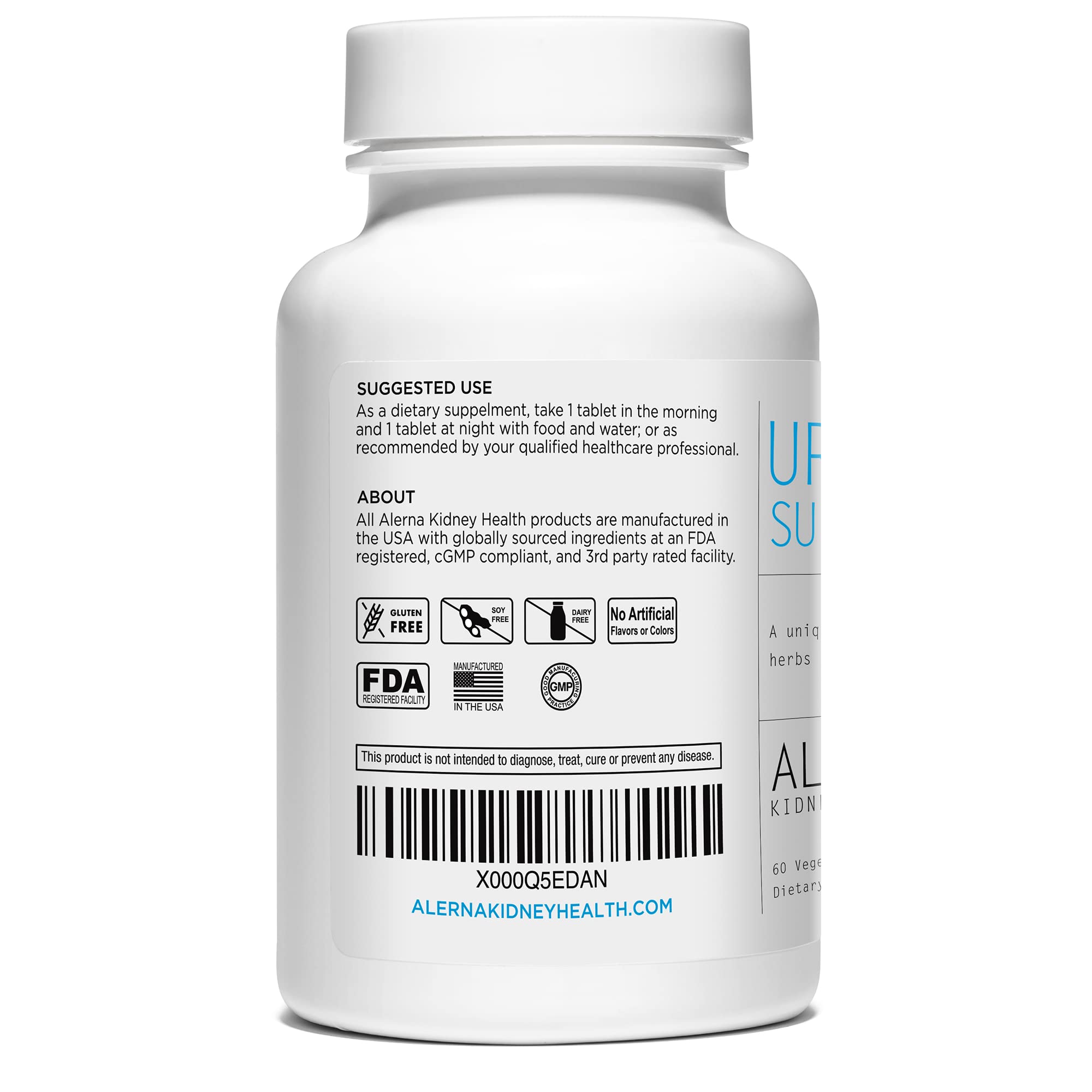 Alerna Kidney Health Uric Acid Support Supplement – Tart Cherry, Celery Seed, Turmeric, Quercetin – 60 Vegetarian Tablets (Pack of 3) - TrustMedUSA
