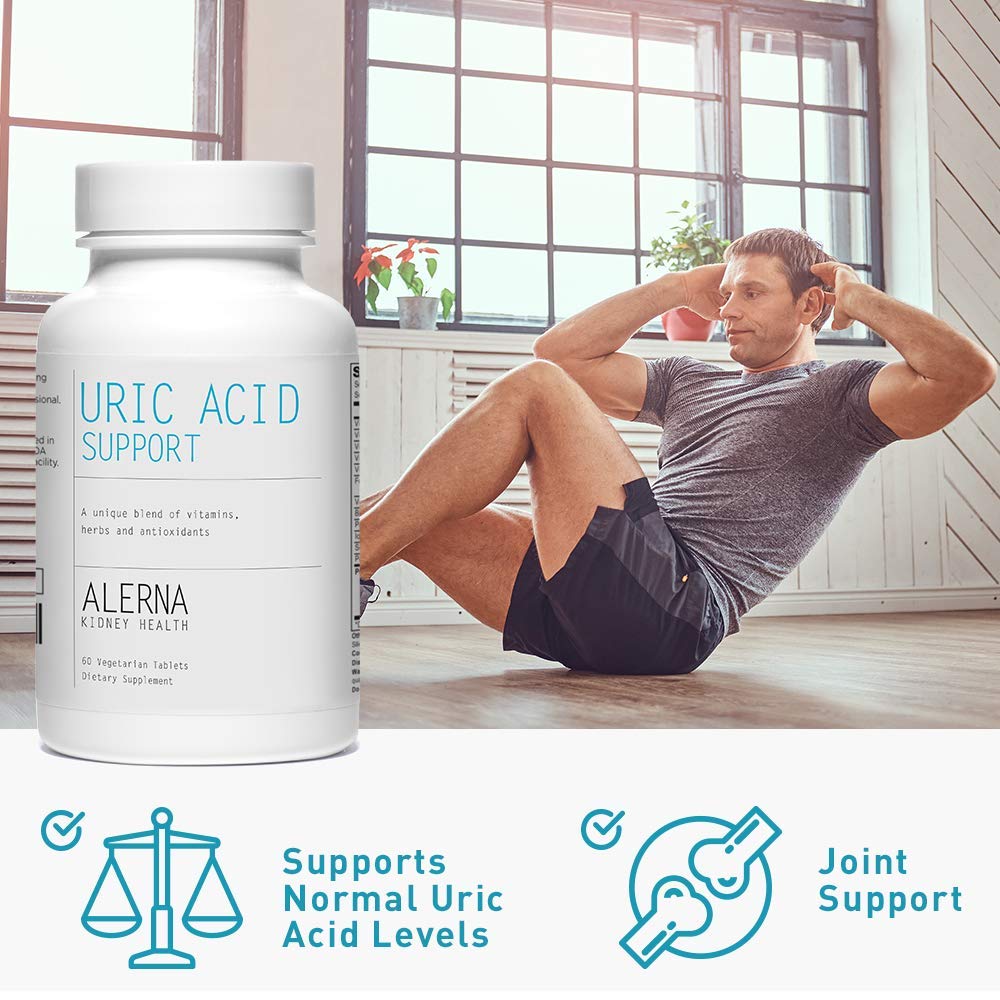 Alerna Kidney Health Uric Acid Support Supplement – Tart Cherry, Celery Seed, Turmeric, Quercetin – 60 Vegetarian Tablets (Pack of 3) - TrustMedUSA