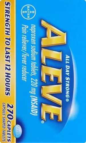 Aleve Caplets, Naproxen Sodium 220 mg (NSAID), Pain Reliever/Fever Reducer, 1 Orthopedic Surgeon Recommended, 270 Count - TrustMedUSA