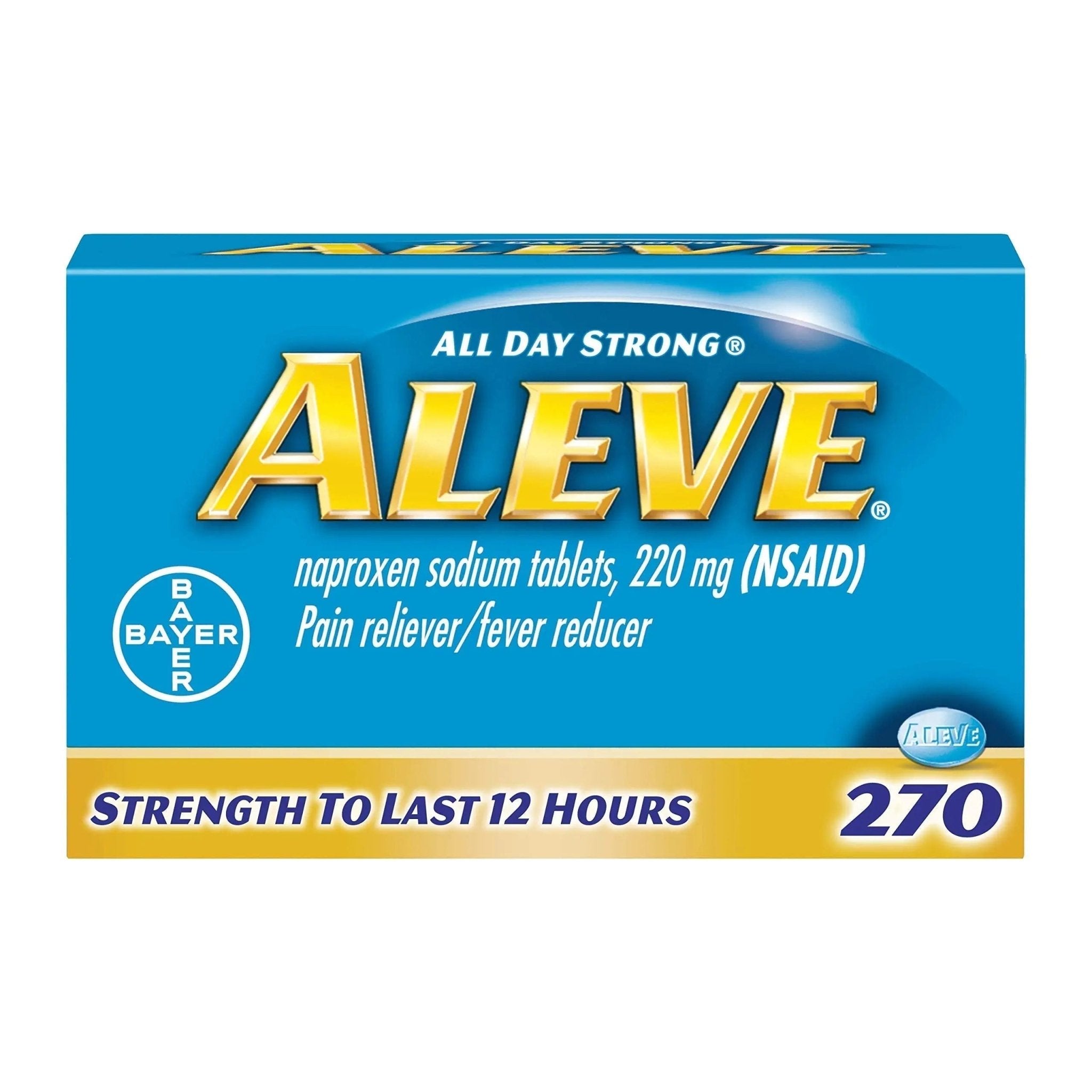 Aleve Caplets, Naproxen Sodium 220 mg (NSAID), Pain Reliever/Fever Reducer, 1 Orthopedic Surgeon Recommended, 270 Count - TrustMedUSA