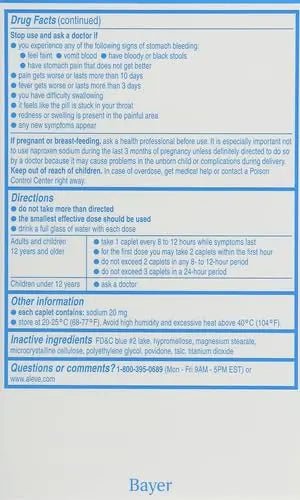 Aleve Caplets, Naproxen Sodium 220 mg (NSAID), Pain Reliever/Fever Reducer, 1 Orthopedic Surgeon Recommended, 270 Count - TrustMedUSA