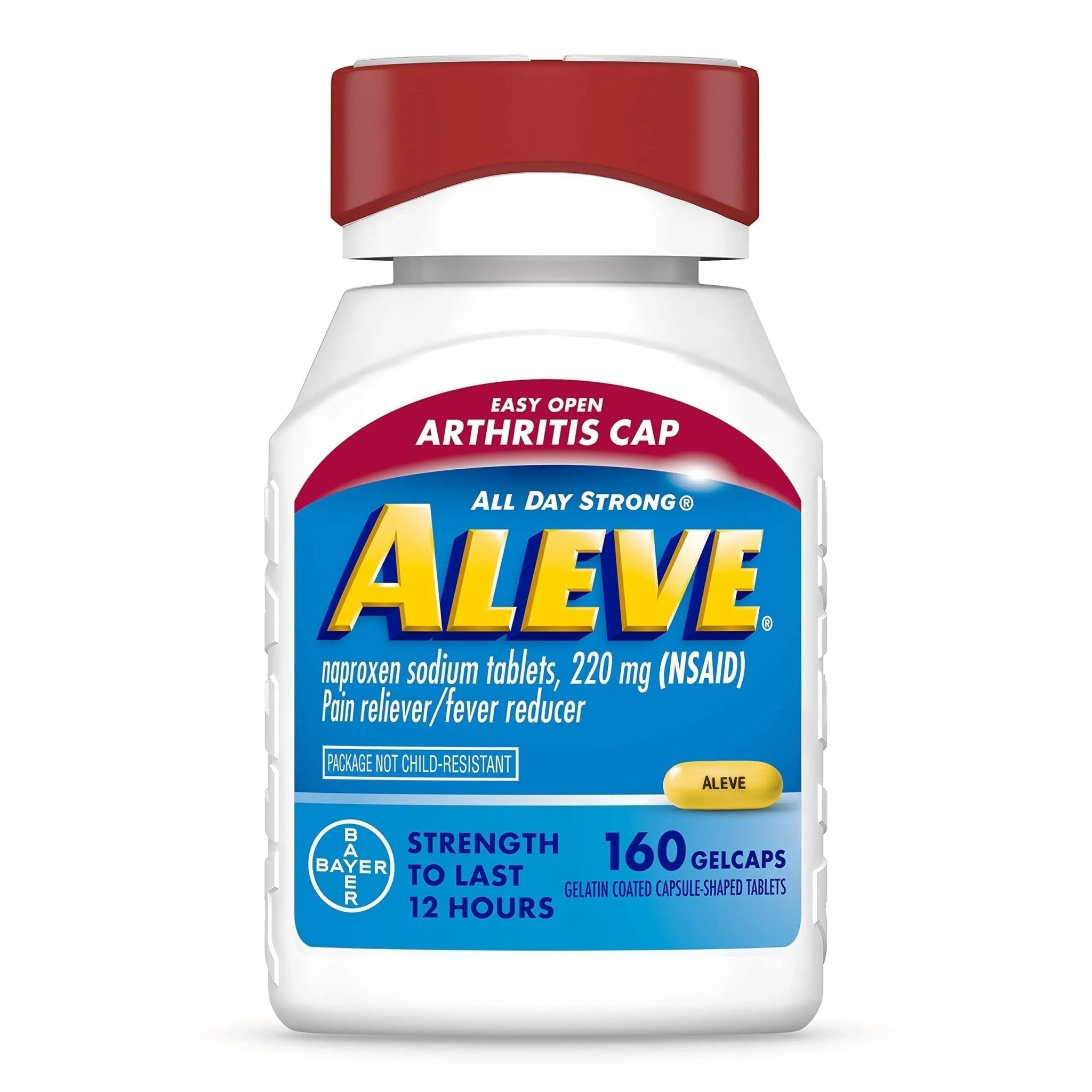 Aleve Gelcaps with Easy Open Arthritis Cap, Naproxen Sodium, Medication for Arthritis Pain, 160 Count - TrustMedUSA