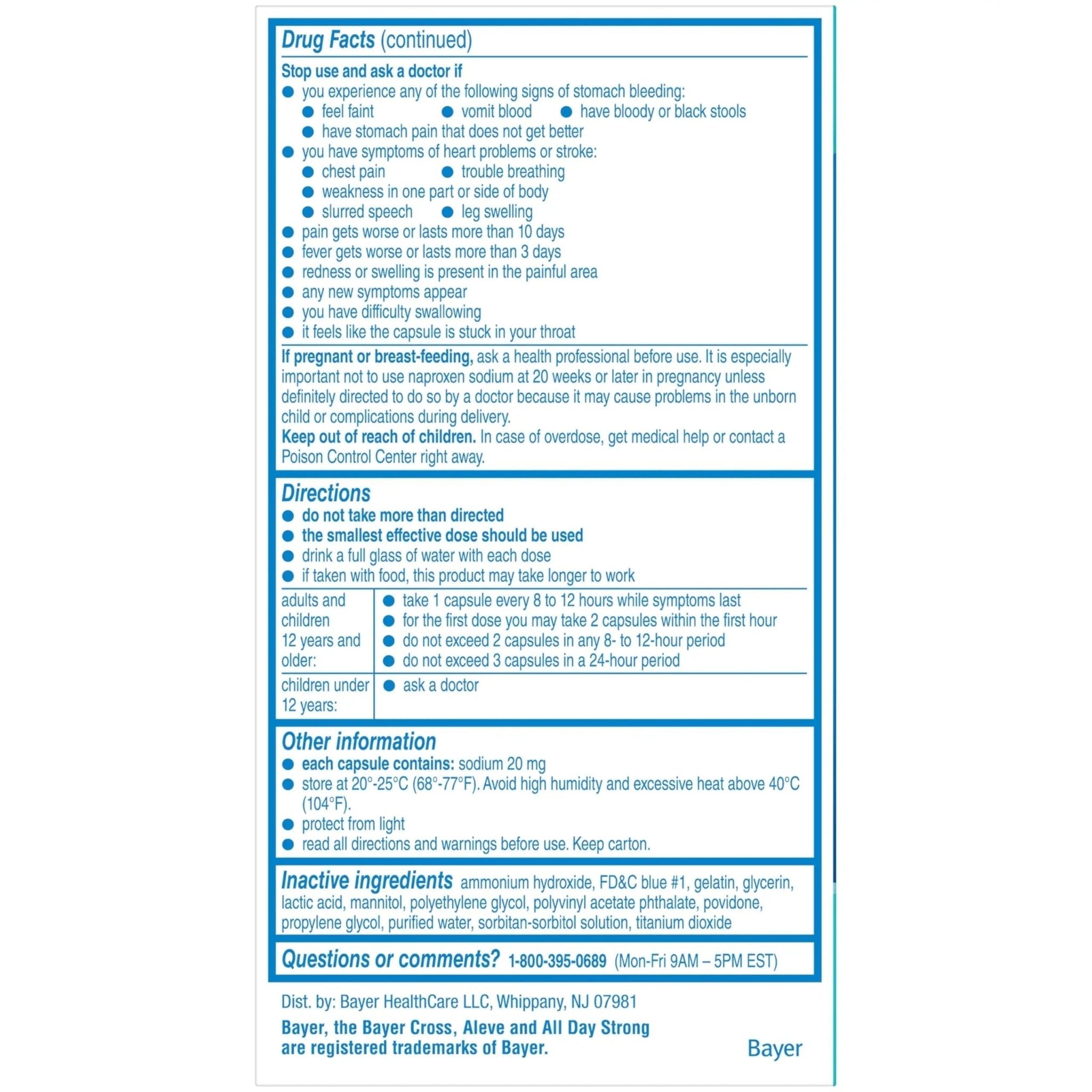 Aleve Liquid Capsules, Naproxen Sodium Capsules 220 mg (NSAID), Pain Reliever/Fever Reducer, Fast Pain Relief, 120 Count - TrustMedUSA