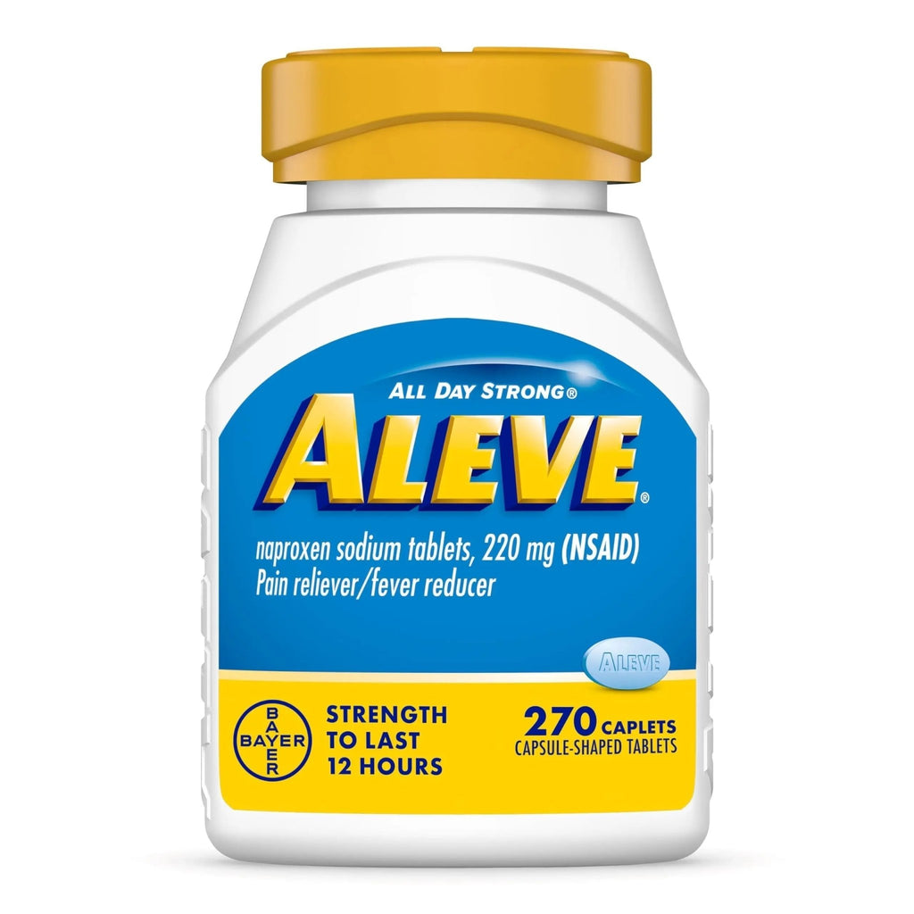 Aleve Pain Reliever & Fever Reducer Naproxen Sodium Caplets, Body Pain Relief, 270 Count - TrustMedUSA