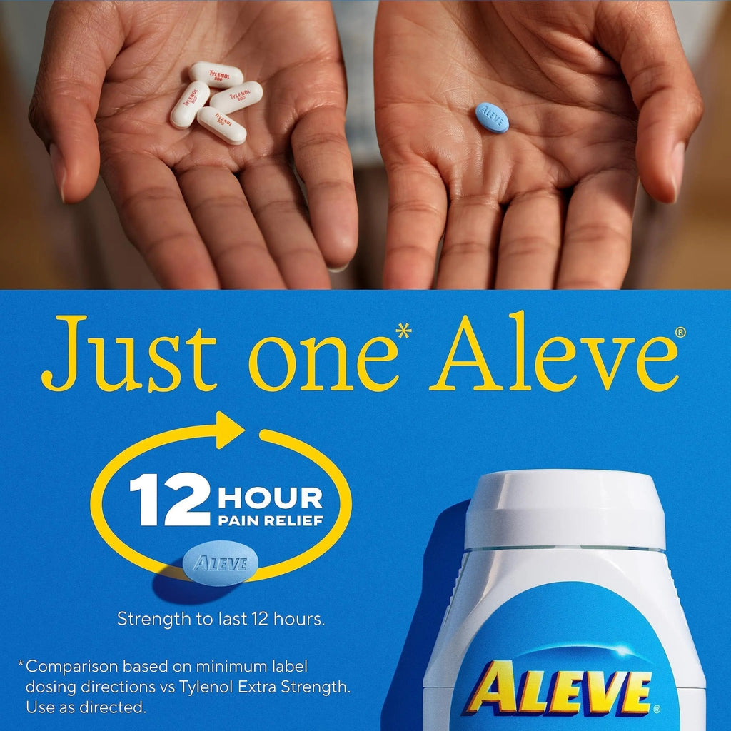 Aleve Pain Reliever & Fever Reducer Naproxen Sodium Caplets, Body Pain Relief, 270 Count - TrustMedUSA