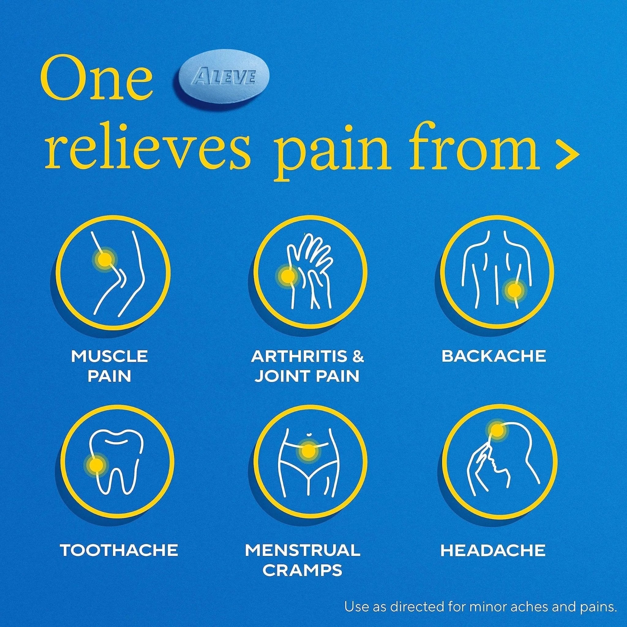 Aleve Pain Reliever & Fever Reducer Naproxen Sodium Caplets, Body Pain Relief, 270 Count - TrustMedUSA