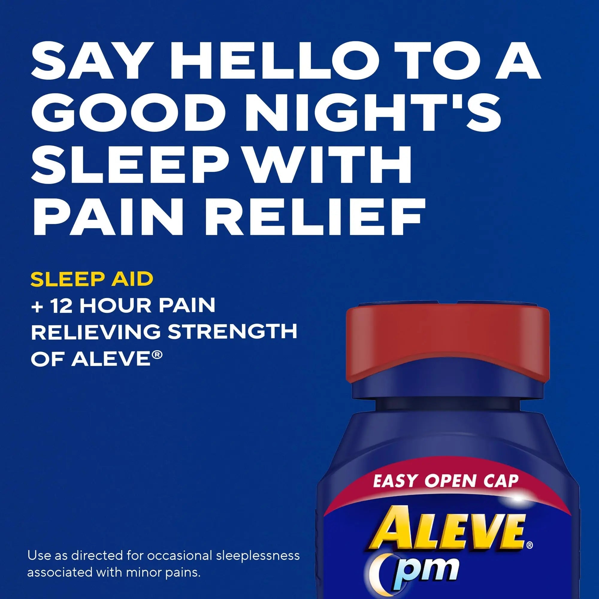 Aleve PM Sleep Aid Plus Pain Reliever Caplets, Naproxen Sodium & Diphenhydramine HCl, Nighttime, 120 Count - TrustMedUSA