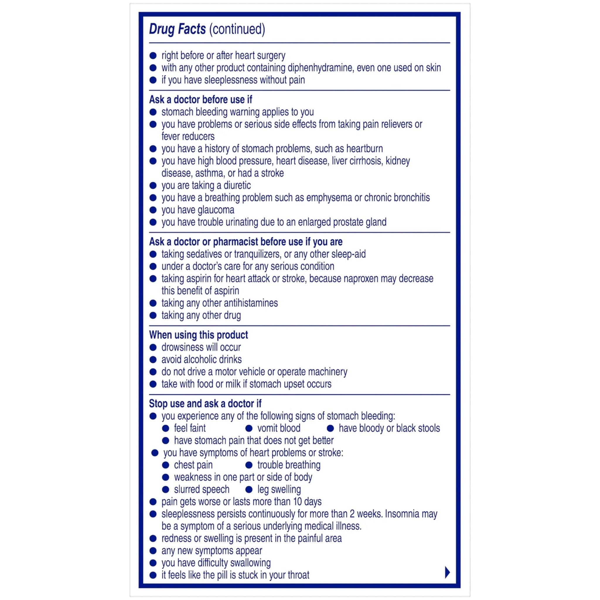 Aleve PM Sleep Aid Plus Pain Reliever Caplets, Naproxen Sodium & Diphenhydramine HCl, Nighttime, 120 Count - TrustMedUSA
