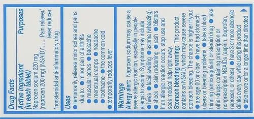 Aleve Tablets with Naproxen Sodium, 220mg (NSAID) Pain Reliever/Fever Reducer, 24 Count, Blue - TrustMedUSA