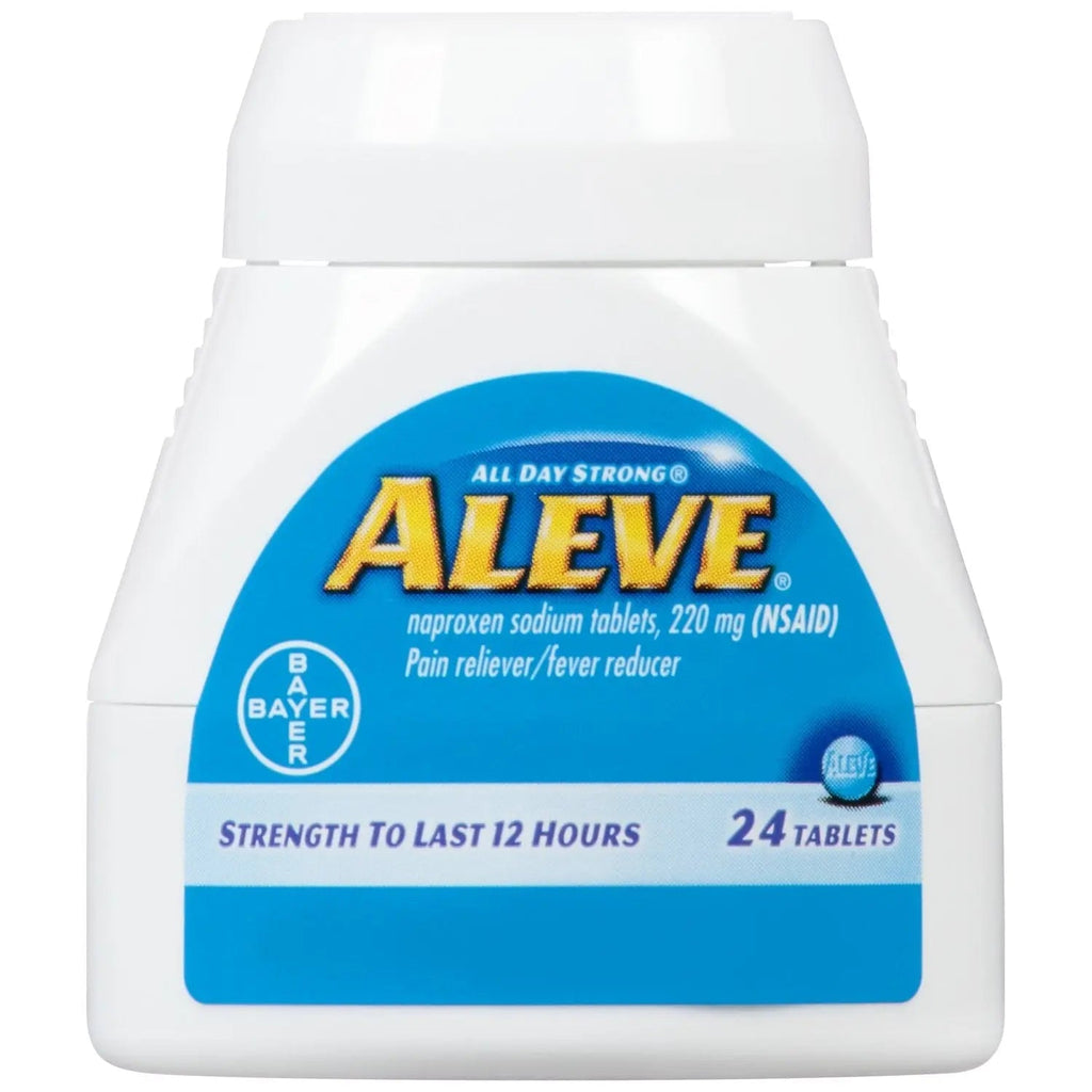 Aleve Tablets with Naproxen Sodium, 220mg (NSAID) Pain Reliever/Fever Reducer, 24 Count, Blue - TrustMedUSA