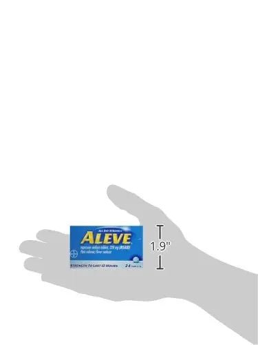Aleve Tablets with Naproxen Sodium, 220mg (NSAID) Pain Reliever/Fever Reducer, 24 Count, Blue - TrustMedUSA