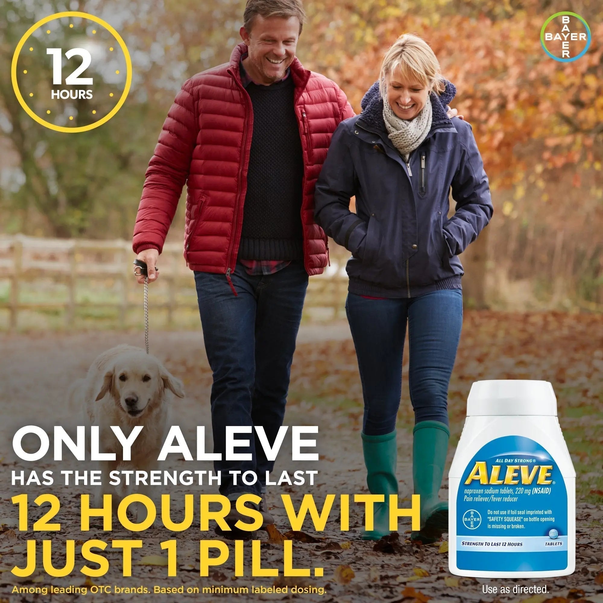 Aleve Tablets with Naproxen Sodium, 220mg (NSAID) Pain Reliever/Fever Reducer, 24 Count, Blue - TrustMedUSA