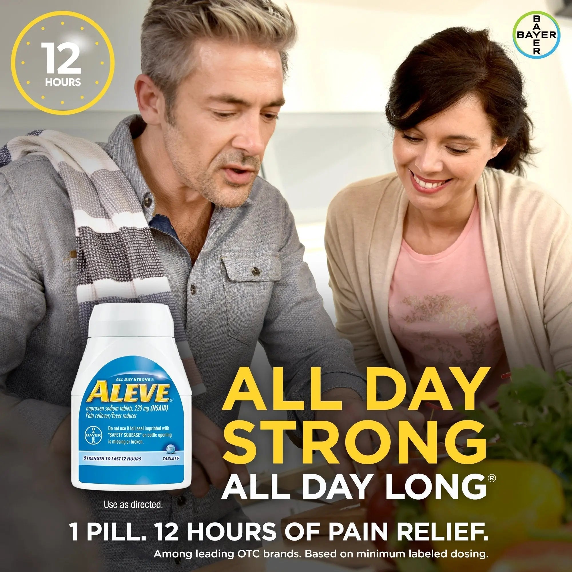 Aleve Tablets with Naproxen Sodium, 220mg (NSAID) Pain Reliever/Fever Reducer, 24 Count, Blue - TrustMedUSA
