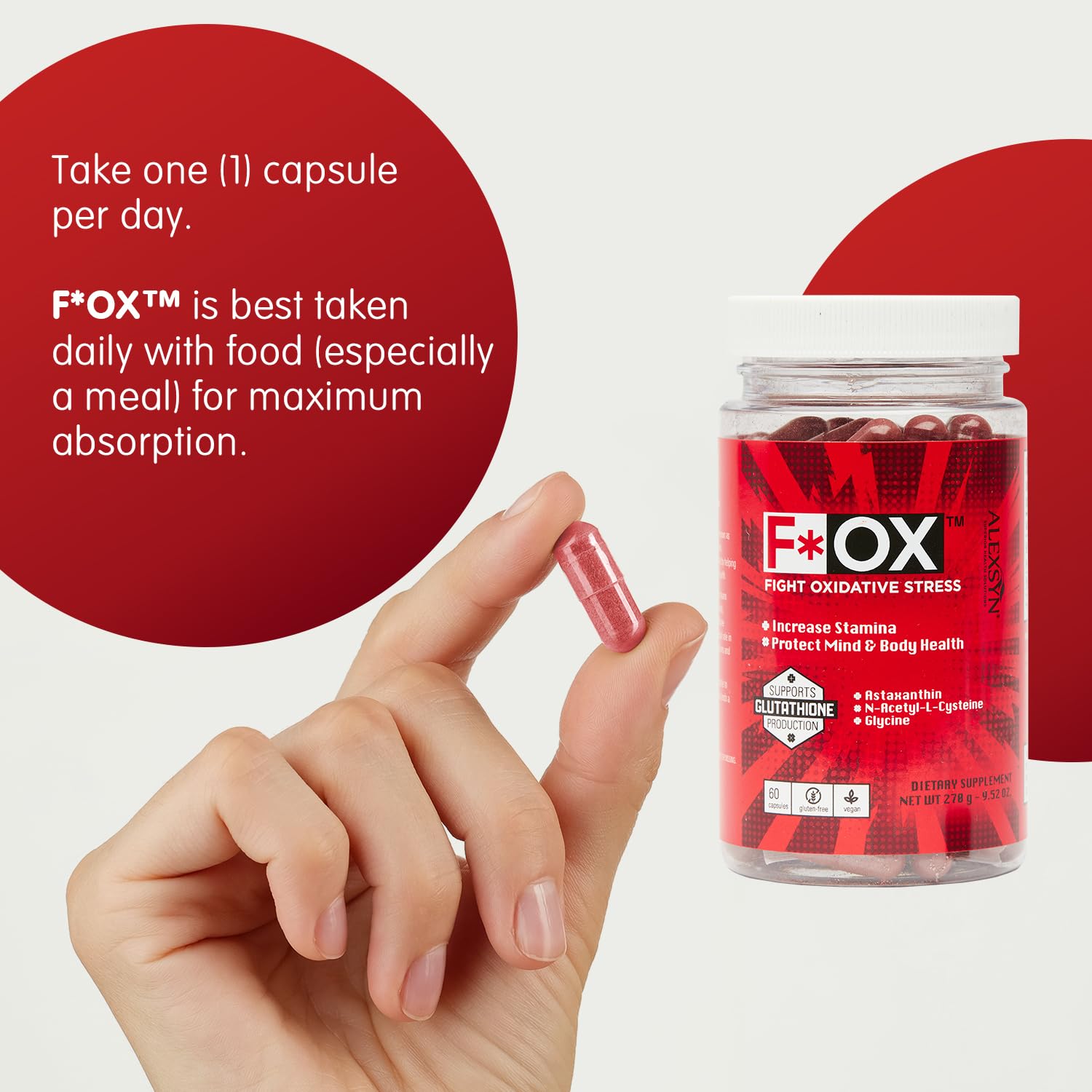 Alexsyn Antioxidant Support Formula – Concentrated Vegan & Gluten-Free Capsules – Helps Defend Against Oxidative Stress and Maintain Daily Vitality – 60 Capsules - TrustMedUSA