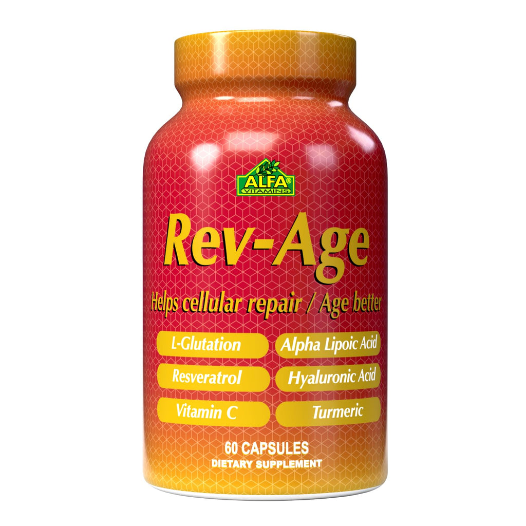 ALFA VITAMINS Rev-Age Cellular Repair Supplement for Anti-Aging & Immune System Support - 60 Capsules - TrustMedUSA