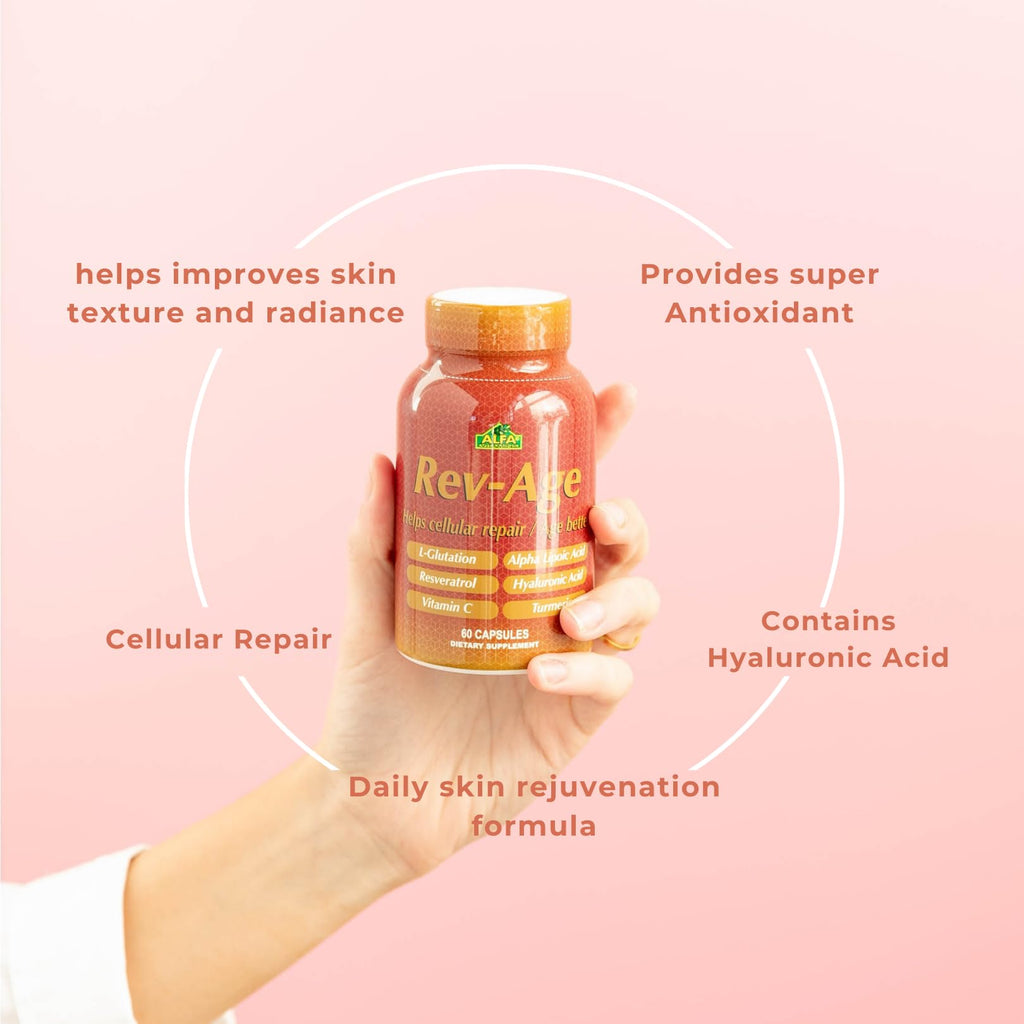 ALFA VITAMINS Rev-Age Cellular Repair Supplement for Anti-Aging & Immune System Support - 60 Capsules - TrustMedUSA