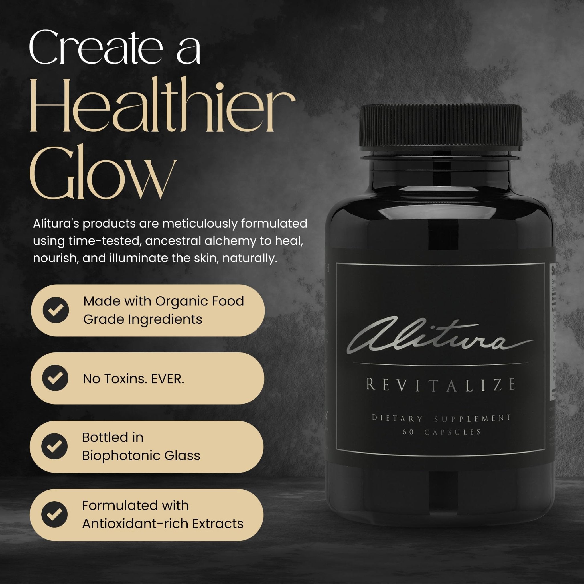 Alitura Revitalize – Organic Ashwagandha & Turmeric Supplement – Natural Energy, Mood & Recovery Support for Men & Women – Adaptogenic Herbs for Daily Wellness – 60 Capsules - TrustMedUSA