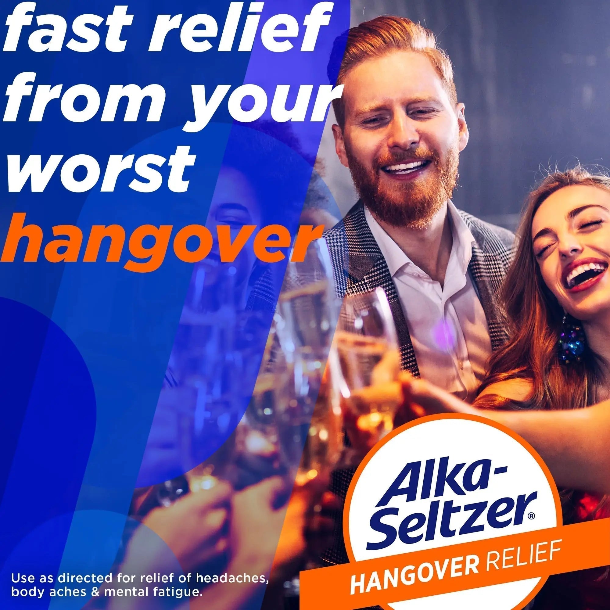 Alka-Seltzer Hangover Relief Tablets, Fast Relief Starts In About 15 Minutes for Headaches, Body Aches & Mental Fatigue, Bachelorette & Bachelor Party Packs 60 Count (3 Boxes, 20 Tablets Each) - TrustMedUSA