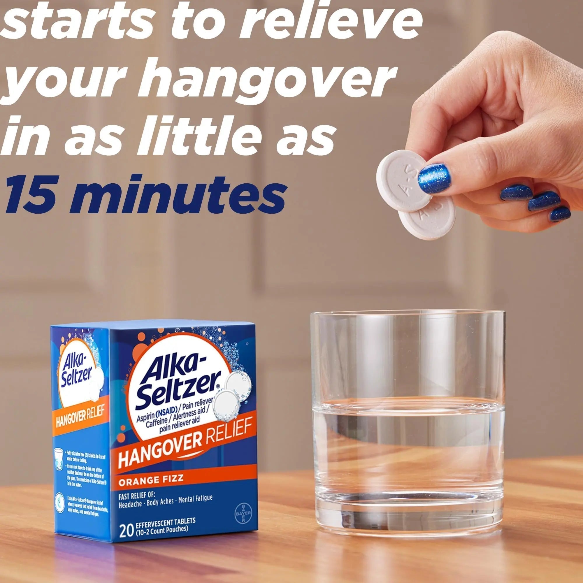 Alka-Seltzer Hangover Relief Tablets, Fast Relief Starts In About 15 Minutes for Headaches, Body Aches & Mental Fatigue, Bachelorette & Bachelor Party Packs 60 Count (3 Boxes, 20 Tablets Each) - TrustMedUSA