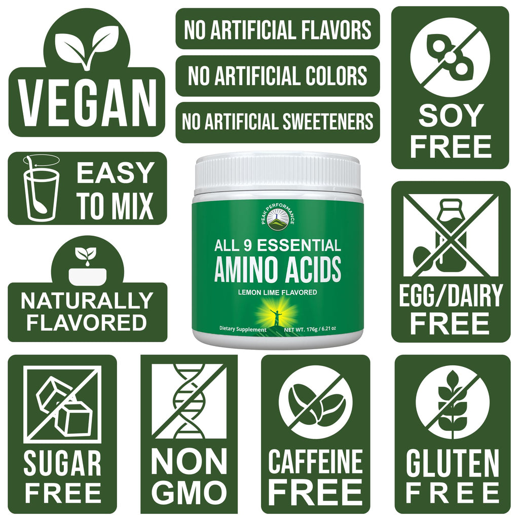 All 9 Essential Amino Acids Powder. Pre + During + Post Workout with EAAs + BCAAs for Energy, Muscle Growth, and Recovery. Non-GMO BCAA and EAA Powders for Men + Women. 3rd Party Tested. Lemon Lime - TrustMedUSA