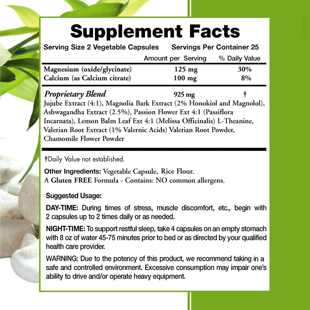 All Natural Muscle Relax Formula Plus - 50 Capsules - Daytime/Nighttime Natural Relaxant - TrustMedUSA