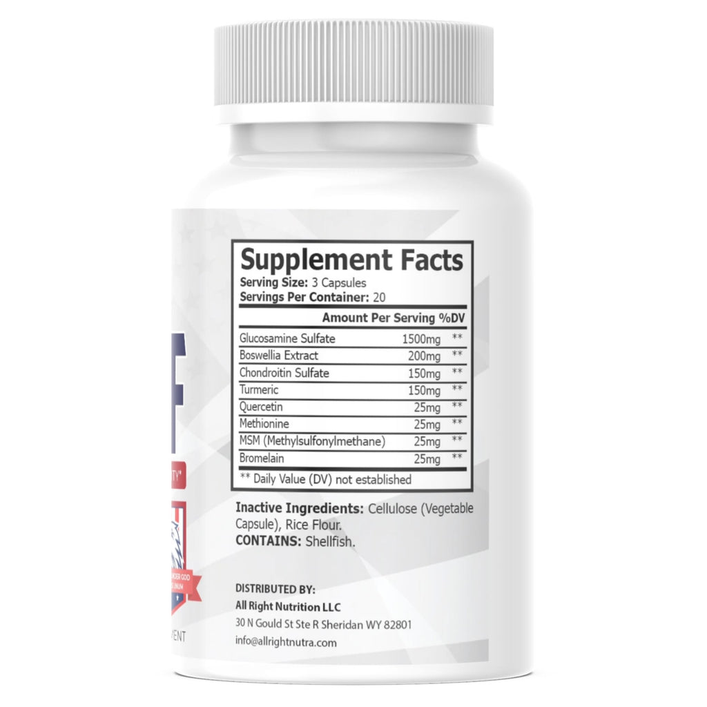 All Right Nutrition Joint Chief - Joint & Muscle Support - Mobility Aid - 60 Capsules - TrustMedUSA