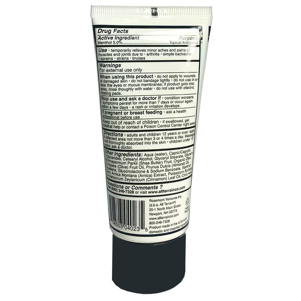 All Terrain Recovery Rub Soothing Massage Cream 3oz, Natural Relief for Muscle Aches and Pains - TrustMedUSA